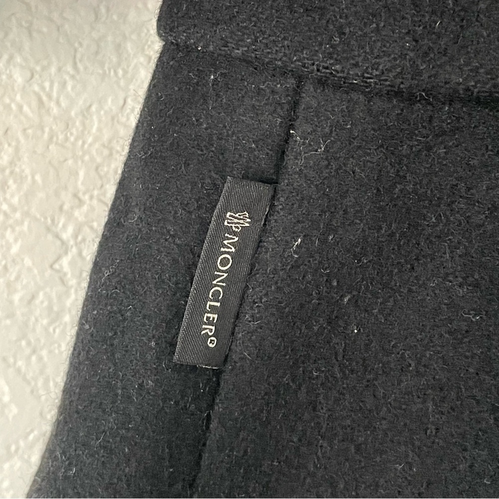 Moncler Rosier Jacket Coat Brushed Wool Down Padded Peplum Hem Black Authentic - Picture 8 of 13